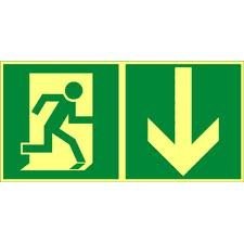 Schild Notausgang Kunststoff nachleuchtend 297x148 BGV A8/E13 gem. ASR A1.3 von Brandschutzhandel Pastuschka