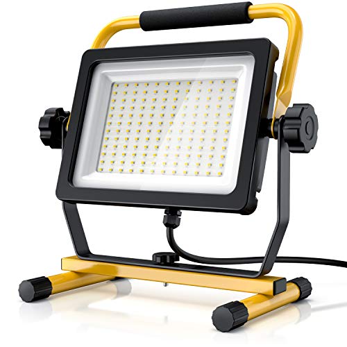 Brandson - 100W LED Baustrahler 144 SMD LEDs – Arbeitsleuchte – Bauscheinwerfer – Baulampe - Tragegriff 6000K – 10000 Lumen – 4 m Stromkabel – Metallgehäuse – IP65 von Brandson