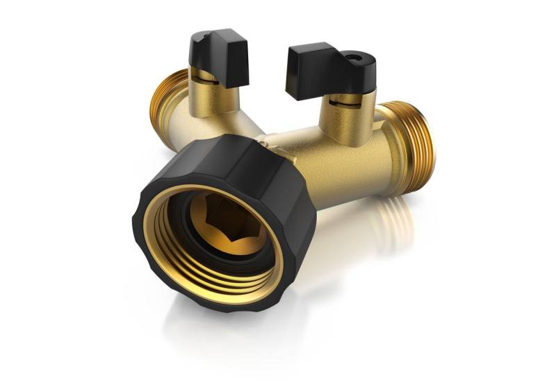 Brandson 2-Wege Verteiler, (1-tlg), Wasserventil 2 Wege – Y-Verteiler für 3/4 Zoll Wasserhahn Splitter von Brandson