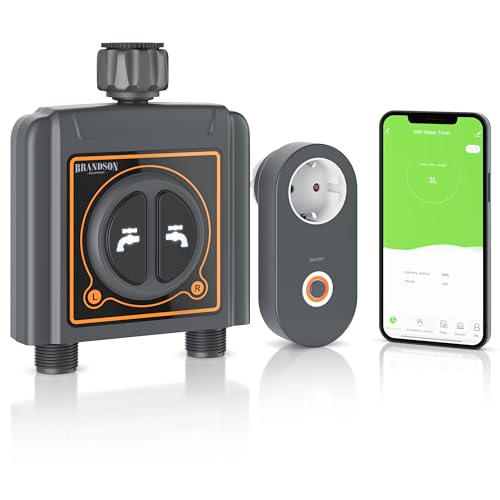 Brandson - 2 Zonen Bewässerungscomputer mit WLAN - WiFi Bewässerungssteuerung Garten 2 Ausgänge - App Smart Life Bewässerungssystem - Bewässerungstimer - Automatische Bewässerung - Regenverzögerung Brandson - 2 Zonen Bewässerungscomputer mit WLAN - WiFi Bewässerungssteuerung Garten 2 Ausgänge - App Smart Life Bewässerungssystem - Bewässerungstimer - Automatische Bewässerung - Regenverzögerung von Brandson