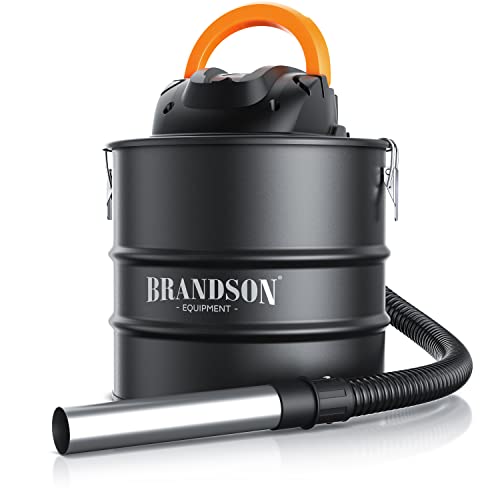 Brandson - Aschesauger für Kamin 1200W - 18 kPa – 20 L Volumen – mit Hepafilter – Asche Staub und Schutt wegsaugen – Gebläsefunktion – Schlauch mit Metallverstärkung - 4 m Stromkabel - schwarz orange von Brandson