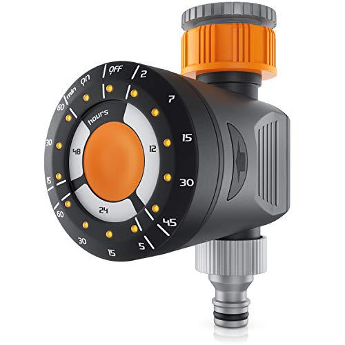 Brandson - Bewässerungsuhr - Wasserzeitschaltuhr – elektrische Bewässerungssteuerung – Dauer - Zyklus - Delay Funktion - intuitive Bedienung - Timer – inkl. Adapter auf 1/2 + 3/4 Zoll von Brandson