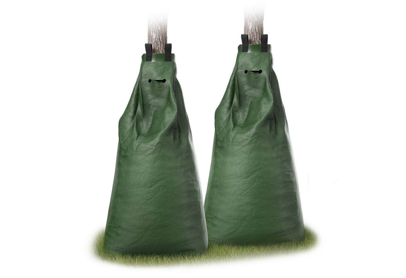 Brandson Bewässerungssystem Bewässerungsbeutel 75 L, Ösen für Diebstahlschutz, Bewässerungssack, (Spar-Set, 2-tlg., 2er Set), Baumbewässerungssack mit Reißverschluss, UV beständiges PVC von Brandson