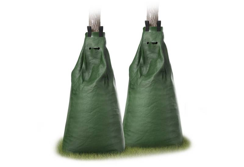 Brandson Bewässerungssystem Bewässerungsbeutel 75 L, Ösen für Diebstahlschutz, Bewässerungssack, (Spar-Set, 2-tlg., 2er Set), Baumbewässerungssack mit Reißverschluss, UV beständiges PVC von Brandson