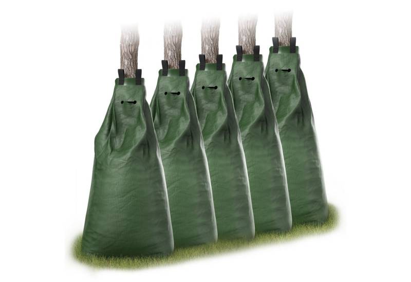 Brandson Bewässerungssystem Bewässerungsbeutel 75 L, Ösen für Diebstahlschutz, Bewässerungssack, (Spar-Set, 4-tlg., 4er Set), Baumbewässerungssack mit Reißverschluss, UV beständiges PVC von Brandson