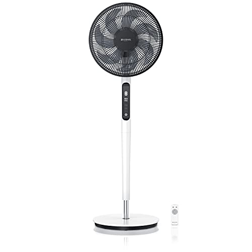 Brandson - DC Standventilator energiesparend ECO - Fernbedieung - Brushless Silent Motor -sehr leise – Oszilation 60° 90° 120° - Ventilator Timer – 9 Stufen - Turbo Modus - weiß von Brandson