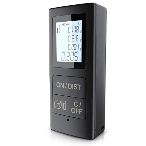 Brandson - Entfernungsmesser, 30M Digitales Laser Entfernungsmesser mit LCD Hintergrundbeleuchtung M/In/Ft mit Mehreren Messmodi wie Pythagoras/Abstand/Fläche/Volumen Messungen, IP32 von Brandson