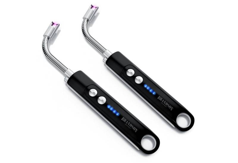Brandson Feuerzeug (2-St), Lichtbogen Stabfeuerzeug elektrisch, Kerzenanzünder, USB aufladbar von Brandson