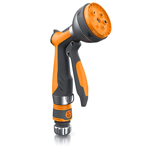 Brandson - Gartenbrause 7 Sprühprofile - Handbrause für Gartenschlauch - Spritzpistole Pistolengriff mit Halteclip - 1-8 bar Wasserdruck - regelbarer Wasserdurchfluss - mit Gardena kompatibel von Brandson