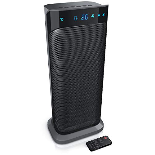Brandson - Heizlüfter mit Fernbedienung energiesparend leise - Keramik-Heizlüfter Badezimmer - Oszillationsfunktion - 2x Heizstufen - Timer - Heizung Heater - hohe Sicherheit von Brandson