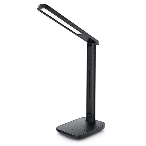 Brandson - LED Schreibtischlampe in Lederoptik - 42 LEDs dimmbar - 3 Helligkeitsstufen und 3 Farbtemperaturen – Desk lamp – 200 Lumen - Sensor Touch – mit Netzteil – 5 W – Energieeffizienzklasse F von Brandson