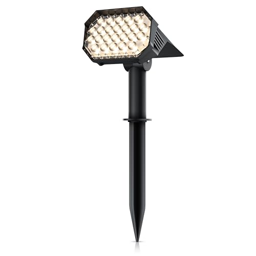Brandson - LED Solarlampe für Außen - Solar Wegleuchte mit Akku - Solarspotlight mit Solarpanel - warmweiß – IP65 – 2 Montagemöglichkeiten – für Garten Terrasse Rasen von Brandson
