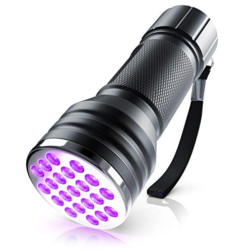 Brandson - LED UV Schwarzlicht Taschenlampe - UV-Schwarzlicht Taschenlampe - Ultraviolett Leuchte mit 21x LEDs - Energieeffizienzklasse: A - hohe Beleuchtungsfläche leuchtintensiv von Brandson