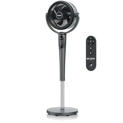 Brandson - Standventilator 3D mit ECO DC Motor – sehr leise – Preisträger 2025-60% Energieeinsparung – Ventilator mit 24 Geschwindigkeiten – horizontale und vertikale Oszillation – Fernbedienung von Brandson
