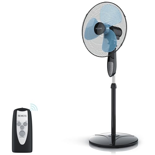 Brandson - Standventilator mit Fernbedienung Standlüfter - Ventilator höhenverstellbarer Standfuß - Neigungswinkel verstellbar - 50W - 3 verschiedene Geschwindigkeitsstufen - Oszillationsfunktion 80° Brandson - Standventilator mit Fernbedienung Standlüfter - Ventilator höhenverstellbarer Standfuß - Neigungswinkel verstellbar - 50W - 3 verschiedene Geschwindigkeitsstufen - Oszillationsfunktion 80° von Brandson