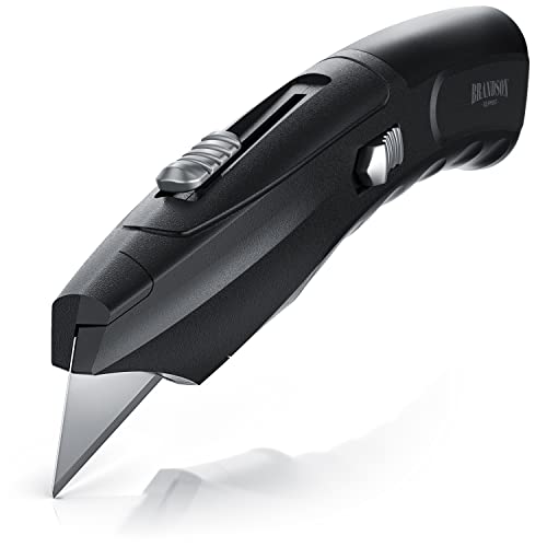Brandson - Universalmesser Teppichmesser Profi – Kartonmesser - Cuttermesser - inkl. Ersatzklingen – magnetischer Klingenhalter -Trapezklingen SK5 Klingen von Brandson