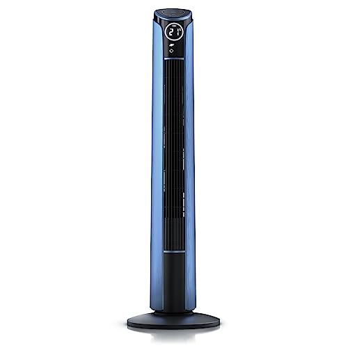 Brandson - Turmventilator mit Fernbedienung 108 cm - mobiler Lüfter - Ventilator 10 Grad neigbar - Standventilator mit Oszillation - 3 Geschwindigkeiten 4 Lüftungs-Modi - GS - Royal Blue von Brandson