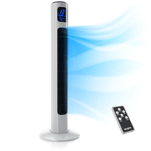 Brandson - Turmventilator mit Fernbedienung 96 cm - Preisträger 2025 - mobiler Lüfter leise - Standventilator mit Oszilation - 3 Geschwindigkeiten 3 Modi - Timer - Ventilator - GS - Perlweiß Brandson - Turmventilator mit Fernbedienung 96 cm - Preisträger 2025 - mobiler Lüfter leise - Standventilator mit Oszilation - 3 Geschwindigkeiten 3 Modi - Timer - Ventilator - GS - Perlweiß von Brandson