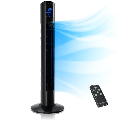 Brandson - Turmventilator mit Fernbedienung 96 cm - Preisträger 2025 - mobiler Lüfter leise - Standventilator Oszilation - 3 Geschwindigkeiten 3 Modi Timer - Ventilator mit GS - Kosmosschwarz Brandson - Turmventilator mit Fernbedienung 96 cm - Preisträger 2025 - mobiler Lüfter leise - Standventilator Oszilation - 3 Geschwindigkeiten 3 Modi Timer - Ventilator mit GS - Kosmosschwarz von Brandson