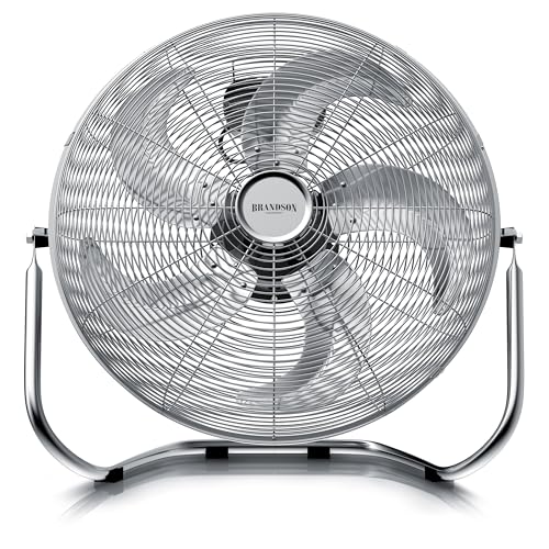 Brandson - Windmaschine Retro Stil 120 Watt - Ventilator in Chrom - Standventilator 45 cm - Bodenventilator - hoher Luftdurchsatz - stufenlos neigbarer Ventilatorkopf - Silber Brandson - Windmaschine Retro Stil 120 Watt - Ventilator in Chrom - Standventilator 45 cm - Bodenventilator - hoher Luftdurchsatz - stufenlos neigbarer Ventilatorkopf - Silber von Brandson