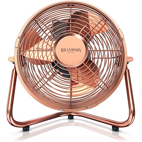 Brandson - Windmaschine Retro Stil - Ventilator im Kupfer Design - Tischventilator 32 Watt - hoher Luftdurchsatz - stufenlos neigbarer Ventilatorkopf von Brandson