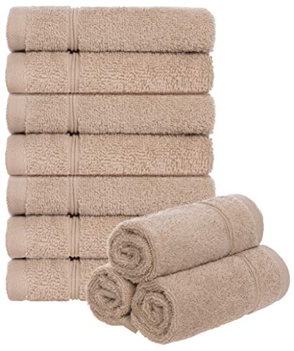 Brandsseller 10er Set Seiftuch 30 x 30 cm Waschlappen Frottier Seiflappen Gästehandtuch mit Aufhänger Baumwolle 470 g/m² Bad Haushalt - Sand von Brandsseller