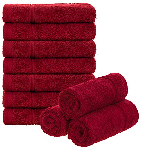 Brandsseller 10er Set Seiftuch 30 x 30 cm Waschlappen Frottier Seiflappen Gästehandtuch mit Aufhänger Baumwolle 470 g/m² Bad Haushalt - Rot von Brandsseller