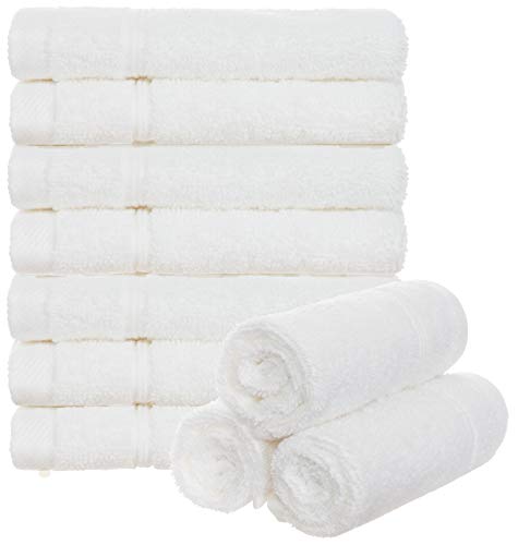 Brandsseller 10er Set Seiftuch 30 x 30 cm Waschlappen Frottier Seiflappen Gästehandtuch mit Aufhänger Baumwolle 470 g/m² Bad Haushalt - Weiß von Brandsseller