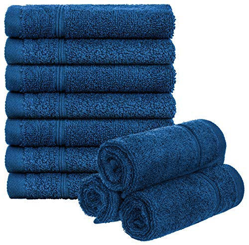 Brandsseller 10er Set Seiftuch 30 x 30 cm Waschlappen Frottier Seiflappen Gästehandtuch mit Aufhänger Baumwolle 470 g/m² Bad Haushalt - Blau von Brandsseller