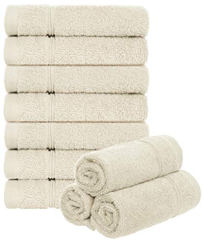 Brandsseller 10er Set Seiftuch 30 x 30 cm Waschlappen Frottier Seiflappen Gästehandtuch mit Aufhänger Baumwolle 470 g/m² Bad Haushalt - Ecru von Brandsseller