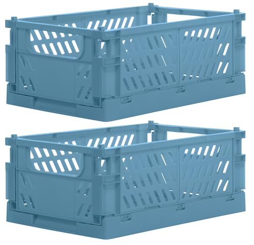 Brandsseller 2er Faltbare Klappbox 25x16,5x10 cm stabiler Einkaufskorb stapelbarer Transportkorb Aufbewahrungskiste Set - Petrol Brandsseller 2er Faltbare Klappbox 25x16,5x10 cm stabiler Einkaufskorb stapelbarer Transportkorb Aufbewahrungskiste Set - Petrol von Brandsseller