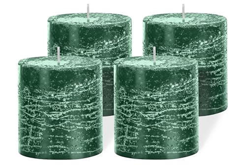 Brandsseller 4er Set Stumpenkerzen 7x7,5 cm – durchgefärbt & aus Paraffin – rustikale Kerzen mit langer Brenndauer – Dekokerzen für Tischdeko, Weihnachten & Feste – Grün Brandsseller 4er Set Stumpenkerzen 7x7,5 cm – durchgefärbt & aus Paraffin – rustikale Kerzen mit langer Brenndauer – Dekokerzen für Tischdeko, Weihnachten & Feste – Grün von Brandsseller