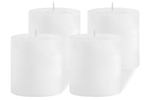 Brandsseller 4er Set Stumpenkerzen 7x7,5 cm – durchgefärbt & aus Paraffin – rustikale Kerzen mit langer Brenndauer – Dekokerzen für Tischdeko, Weihnachten & Feste – Weiß Brandsseller 4er Set Stumpenkerzen 7x7,5 cm – durchgefärbt & aus Paraffin – rustikale Kerzen mit langer Brenndauer – Dekokerzen für Tischdeko, Weihnachten & Feste – Weiß von Brandsseller