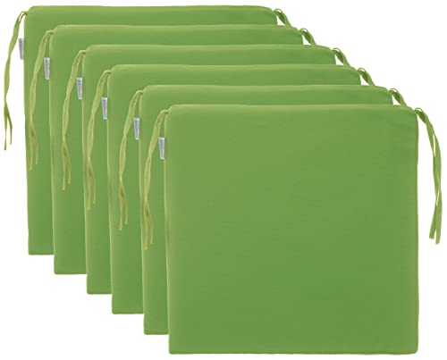 Brandsseller 6er Set Sitzkissen 40x40 cm in glatter Optik – Bequeme Stuhlauflagen mit Bindebändern & abnehmbarem Bezug – Dekorative Sitzpolster für drinnen und draußen - Hellgrün Brandsseller 6er Set Sitzkissen 40x40 cm in glatter Optik – Bequeme Stuhlauflagen mit Bindebändern & abnehmbarem Bezug – Dekorative Sitzpolster für drinnen und draußen - Hellgrün von Brandsseller