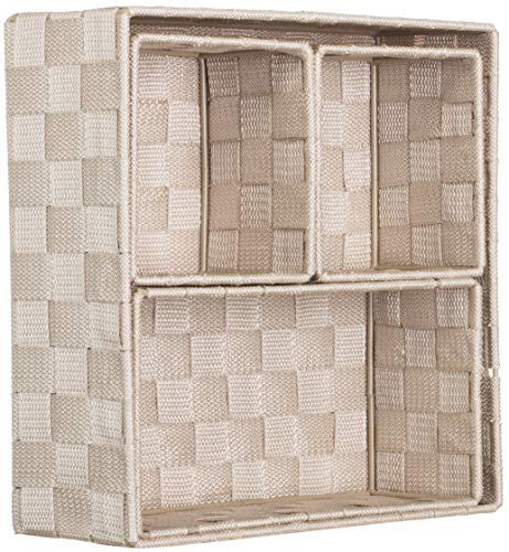 Brandsseller Aufbewahrungsbox Dekobox - Rattan/Flecht Optik - 4er Set - Beige von Brandsseller