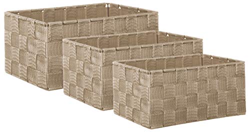 Brandsseller Aufbewahrungsbox Dekobox - Rattan-Optik - 3er-Set beige von Brandsseller