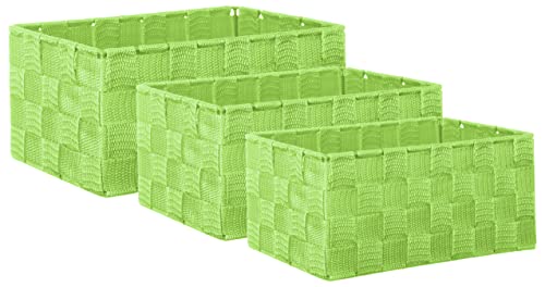 Brandsseller Aufbewahrungsbox Dekobox - Rattan-Optik - 3er-Set grün von Brandsseller