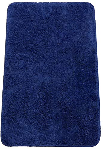 Brandsseller Badezimmerteppich 50x80 cm Badvorleger Badematte Badteppich rechteckig Chenille rutschfest saugstark maschinenwaschbar - Blau von Brandsseller