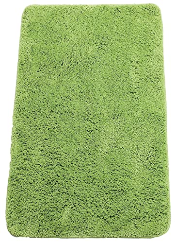 Brandsseller Badezimmerteppich 50x80 cm Badvorleger Badematte Badteppich rechteckig Chenille rutschfest saugstark maschinenwaschbar - Grün von Brandsseller
