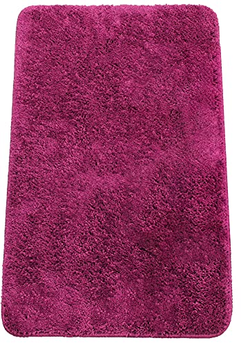 Brandsseller Badezimmerteppich 60x90 cm Badvorleger Badematte Badteppich rechteckig Chenille rutschfest saugstark maschinenwaschbar - Beere von Brandsseller
