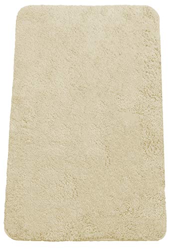 Brandsseller Badezimmerteppich 60x90 cm Badvorleger Badematte Badteppich rechteckig Chenille rutschfest saugstark maschinenwaschbar - Beige von Brandsseller