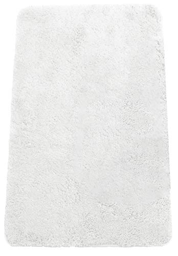 Brandsseller Badezimmerteppich 60x90 cm Badvorleger Badematte Badteppich rechteckig Chenille rutschfest saugstark maschinenwaschbar - Weiß von Brandsseller