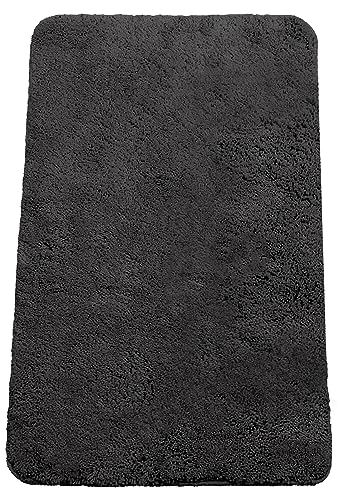 Brandsseller Badematte 70x120 cm Badezimmerteppich Badvorleger Badeteppich Schwarz von Brandsseller