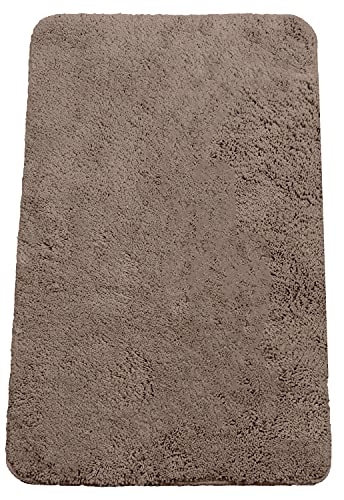 Brandsseller Badematte 70x120 cm Badezimmerteppich Badvorleger Badeteppich Taupe von Brandsseller