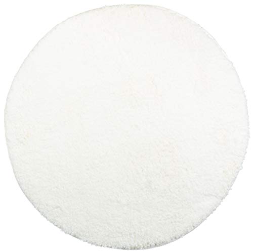 Brandsseller Badezimmerteppich Ø 60 cm Badvorleger Badematte Badteppich rund Chenille rutschfest saugstark maschinenwaschbar - Weiß von Brandsseller