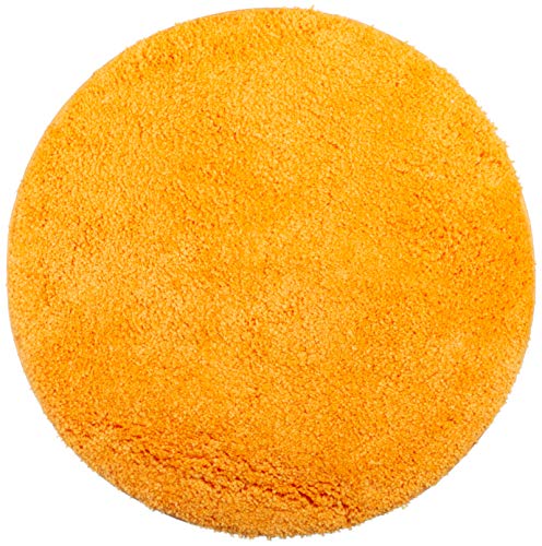 Brandsseller Badezimmerteppich Ø 60 cm Badvorleger Badematte Badteppich rund Chenille rutschfest saugstark maschinenwaschbar - Orange von Brandsseller