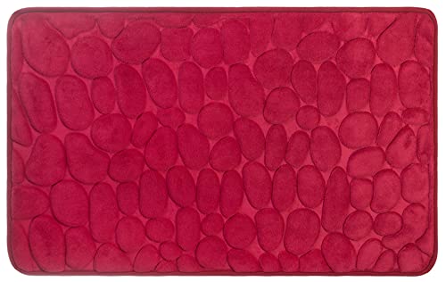 Brandsseller Badematte ca. 50 x 80 cm | Badezimmerteppich | Memory Foam | Microfaser | Rot von Brandsseller