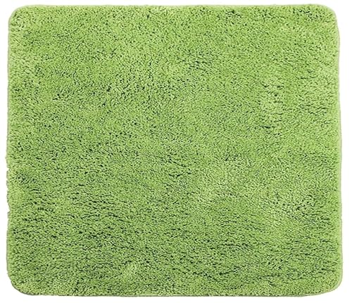 Brandsseller Badezimmerteppich 50x50 cm Badvorleger Badematte Badteppich quadratisch Chenille rutschfest saugstark maschinenwaschbar - Grün von Brandsseller