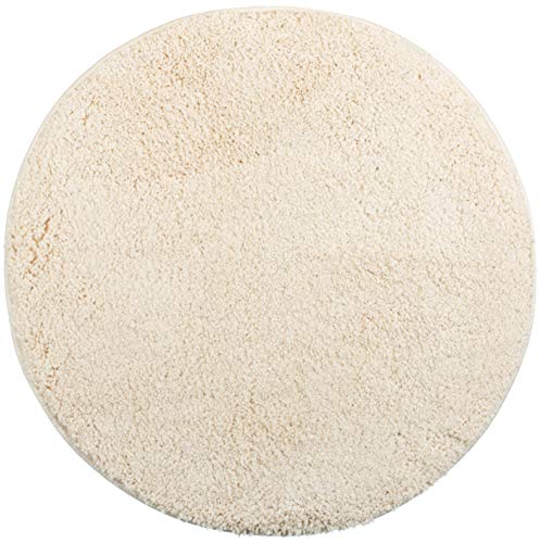 Brandsseller Badematte Ø 60 cm Badvorleger Badteppich Rund Beige von Brandsseller