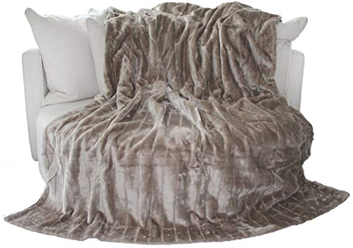 Brandsseller Decke Sofa Kuscheldecke-Felldecke 150x200 cm Couchdecke Sofaüberwurf für Wohn- und Schlafräume | Taup-Grau von Brandsseller